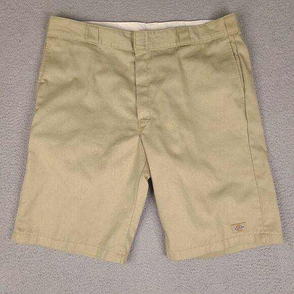 Dickies Shorts Mens Size 42 Brown Beige Ripstop Utility Work Flat Front Chino‎ - Picture 1 of 16